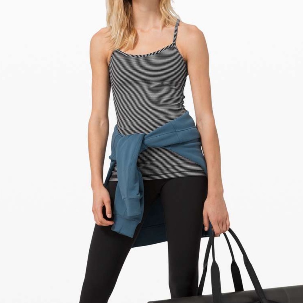 lululemon power y tank hype stripe size 4